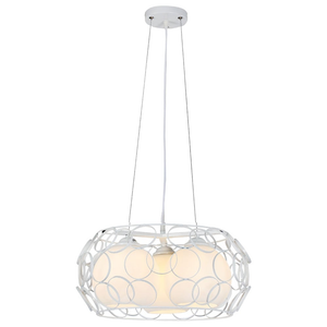 Lámpara de Techo Colgante Serie PEREGRINO en color BLANCO de tres luces realizado en metal y con tulipas de cristal